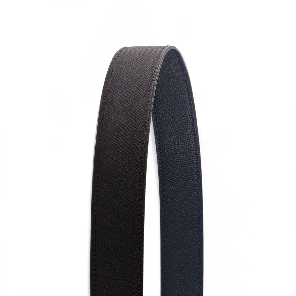 Ceinture réversible type Hermès - Veau grainé - Bicolore