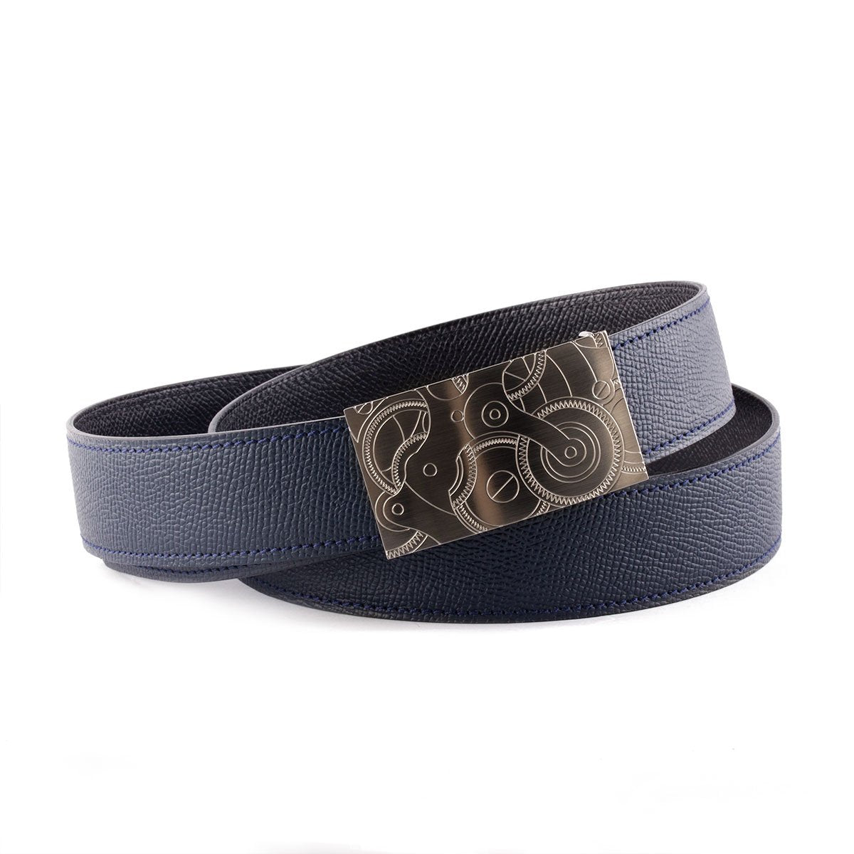 Ceinture réversible type Hermès - Veau grainé - Bicolore