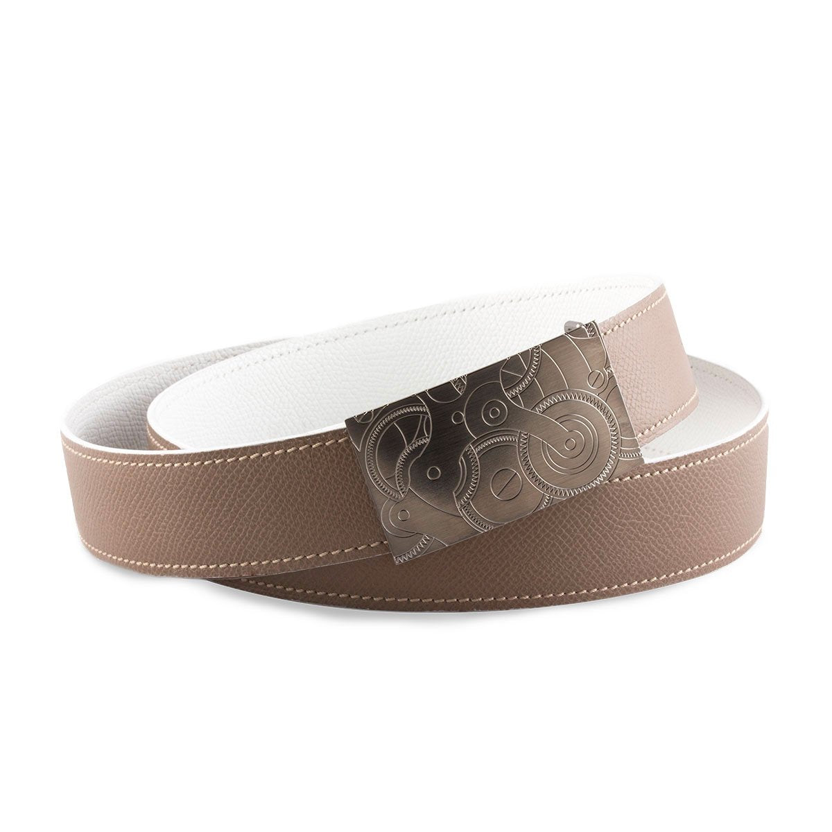 Ceinture réversible type Hermès - Veau grainé - Bicolore