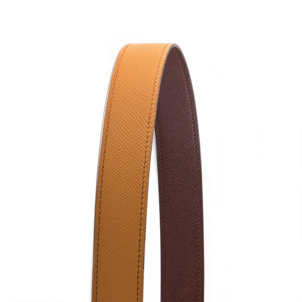 Ceinture réversible type Hermès - Veau grainé - Bicolore
