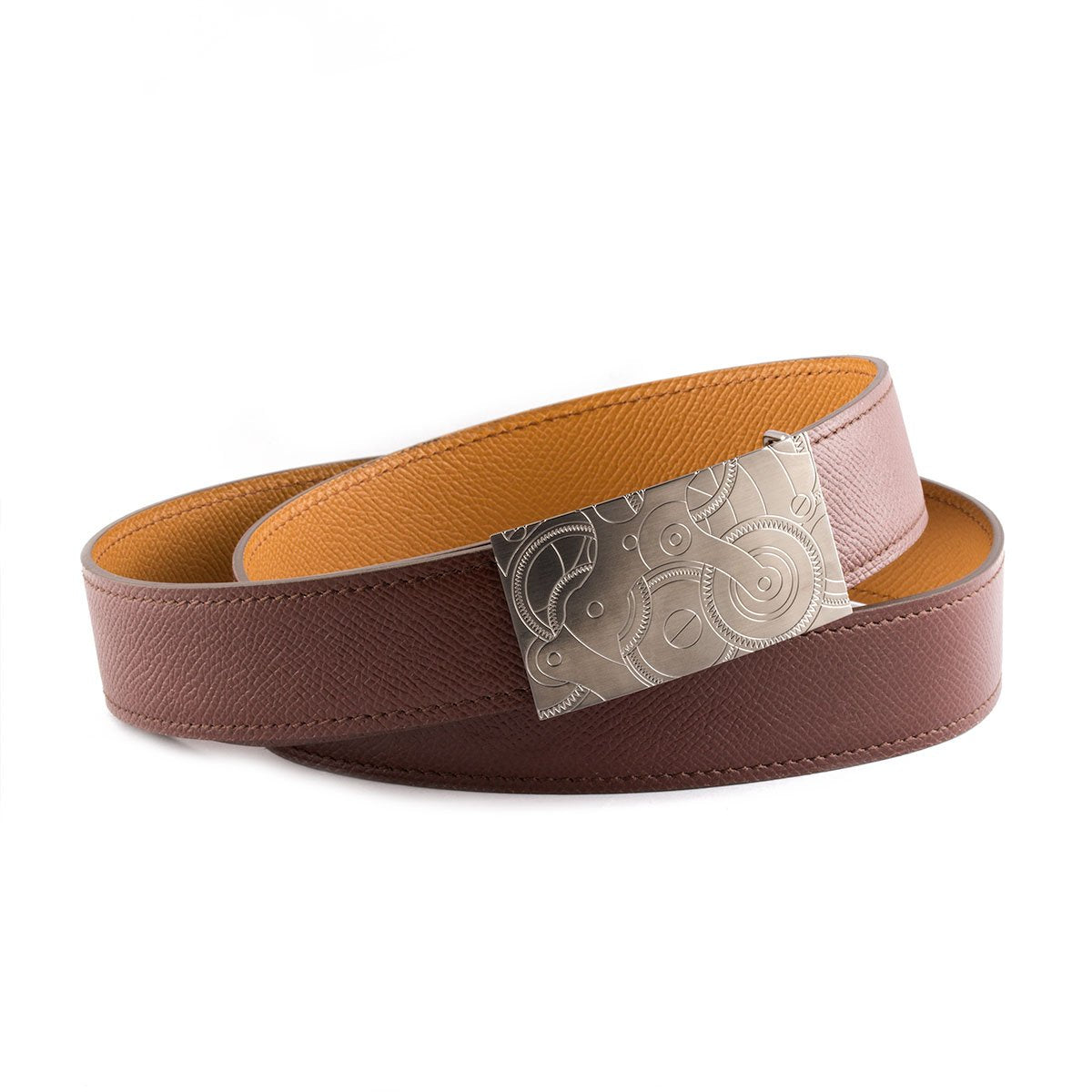 Ceinture réversible type Hermès - Veau grainé - Bicolore