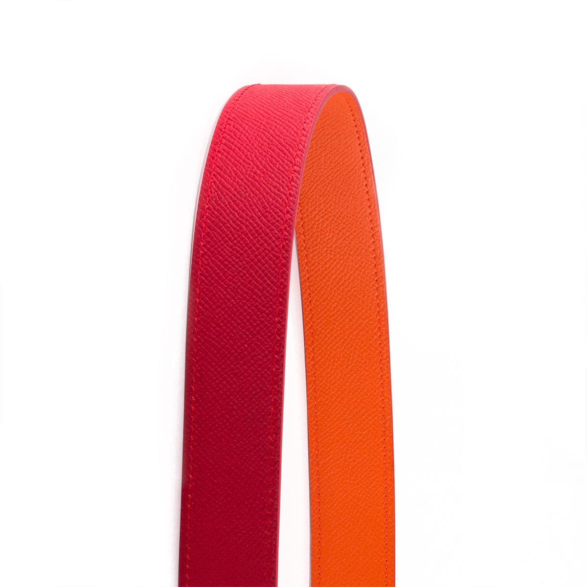 Ceinture réversible type Hermès - Veau grainé - Bicolore