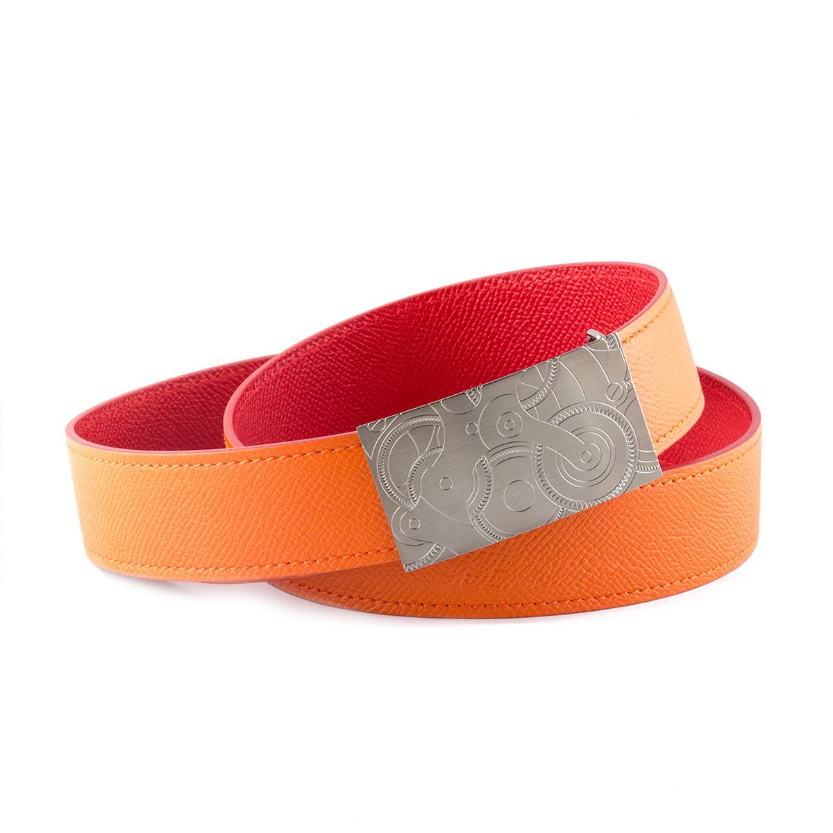 Ceinture réversible type Hermès - Veau grainé - Bicolore