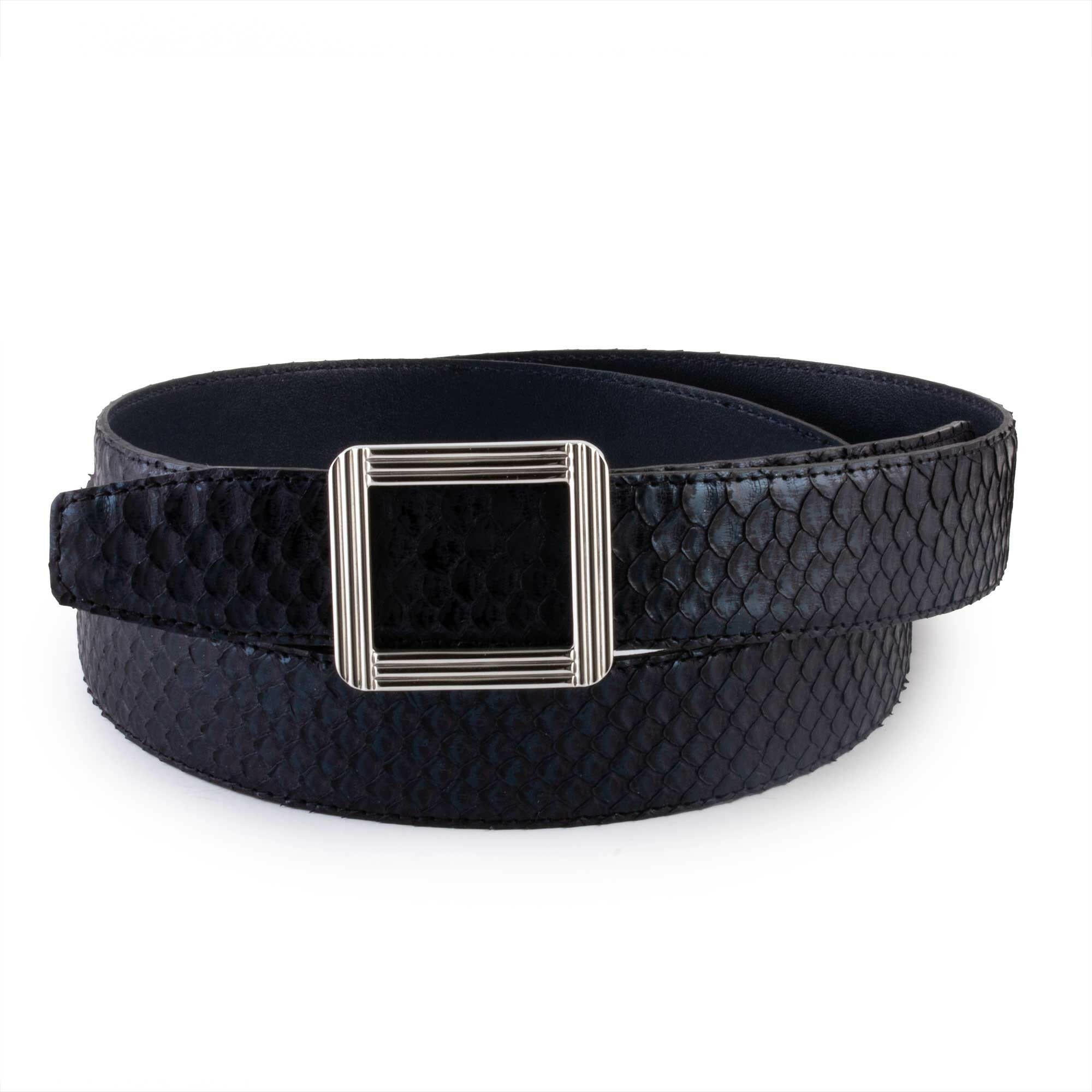 Ceinture cuir ABP + boucle acier - Python brillant