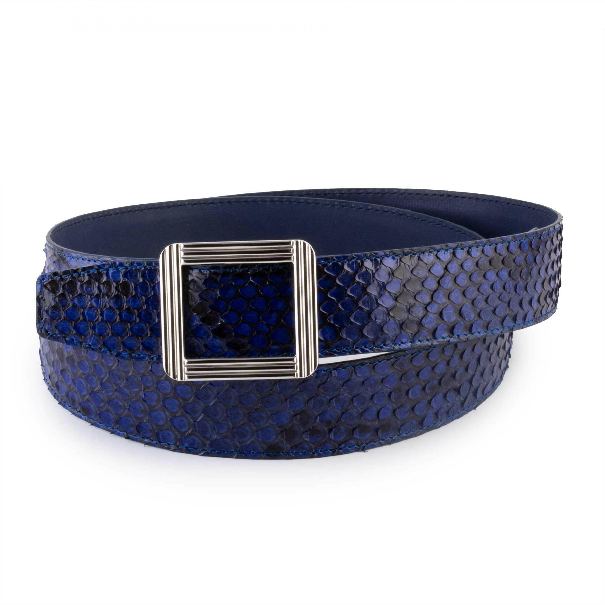 Ceinture cuir ABP + boucle acier - Python brillant
