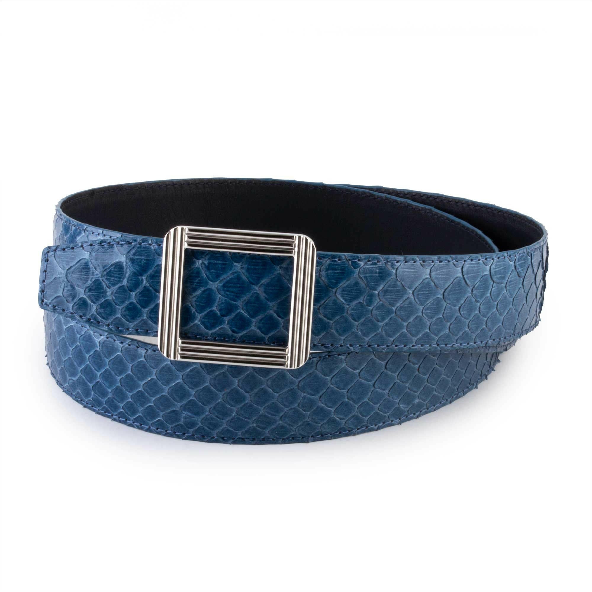 Ceinture cuir ABP + boucle acier - Python brillant