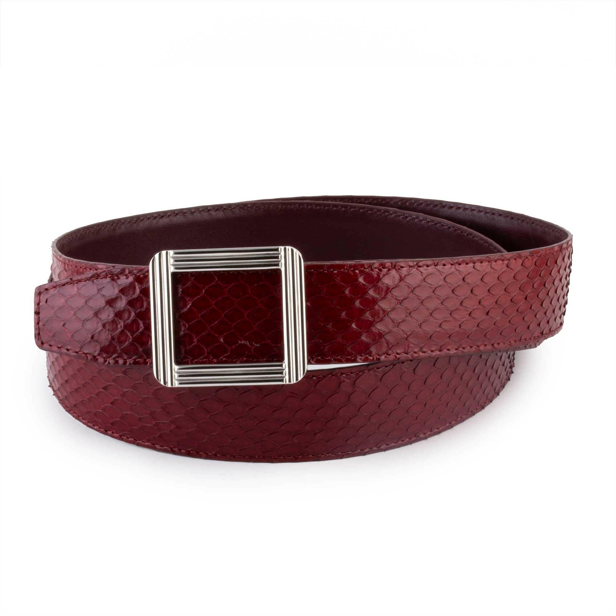 Ceinture cuir ABP + boucle acier - Python brillant