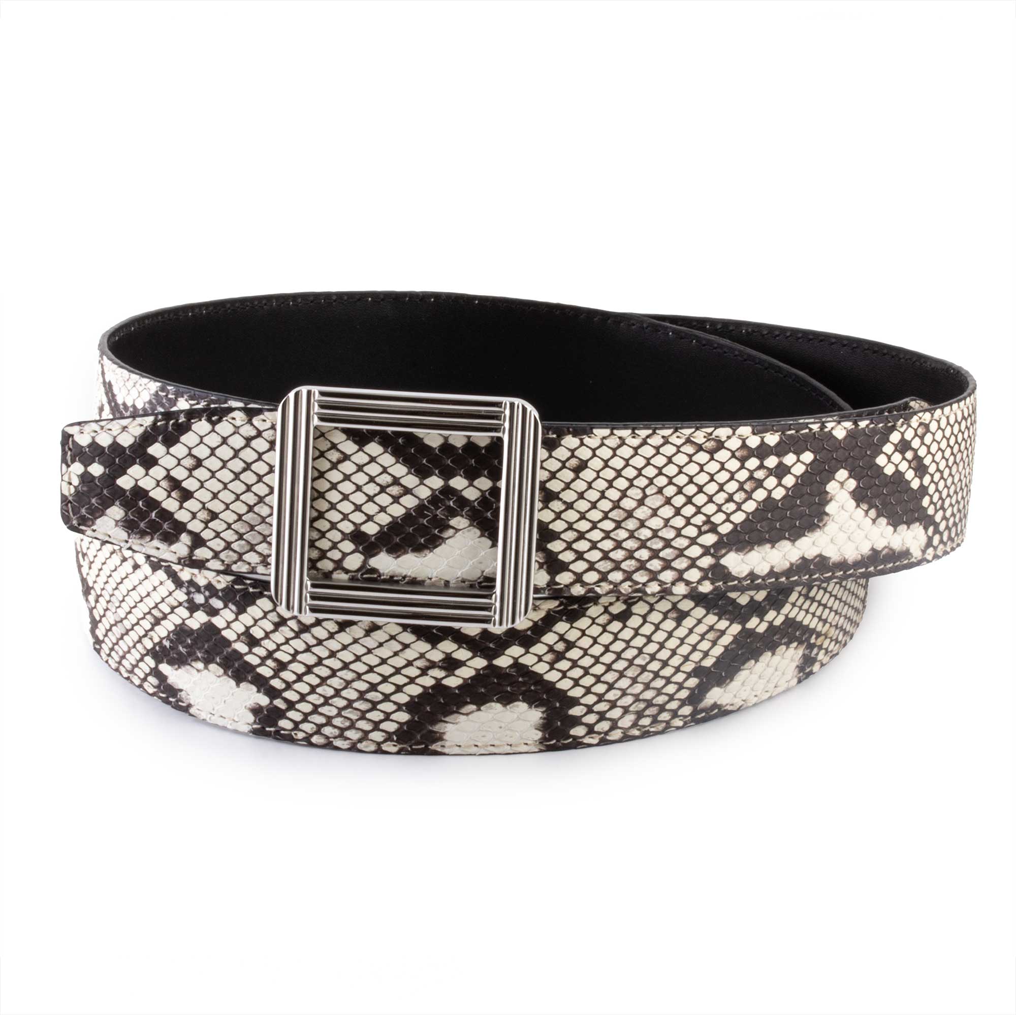 Ceinture cuir ABP + boucle acier - Python mat