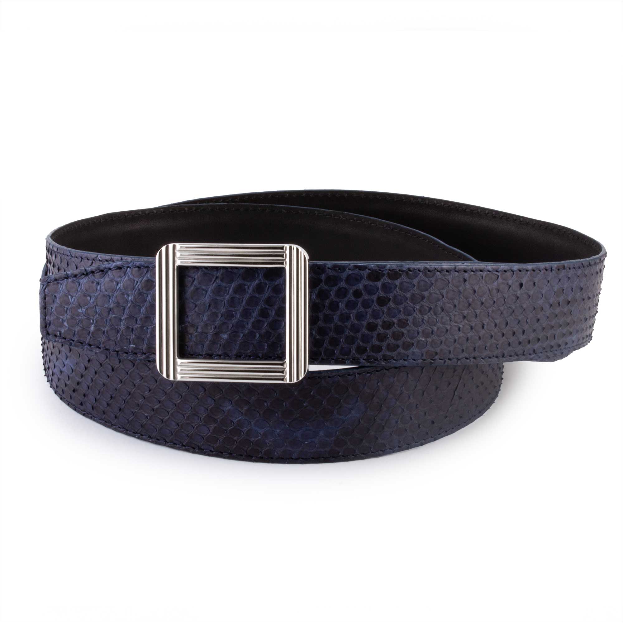 Ceinture cuir ABP + boucle acier - Python mat