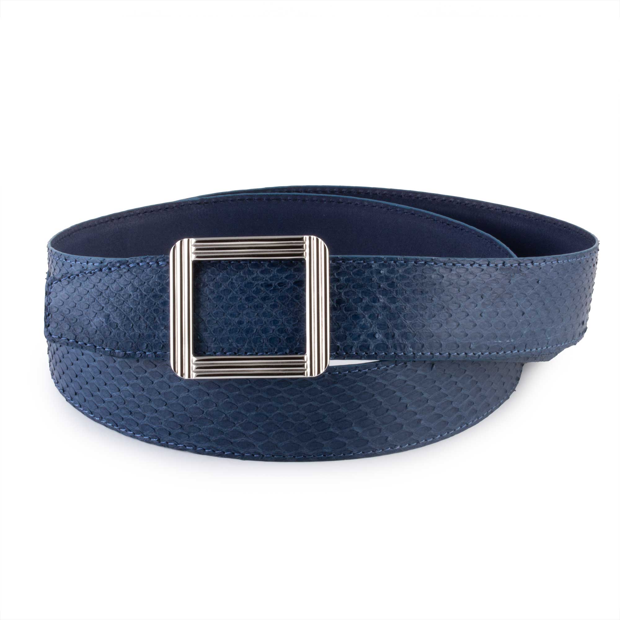 Ceinture cuir ABP + boucle acier - Python mat