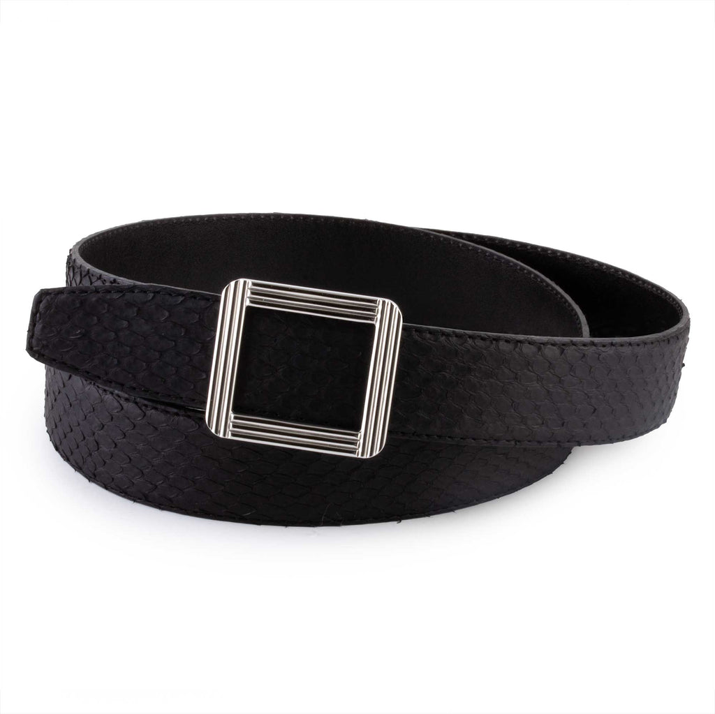Ceinture cuir ABP + boucle acier - Python mat