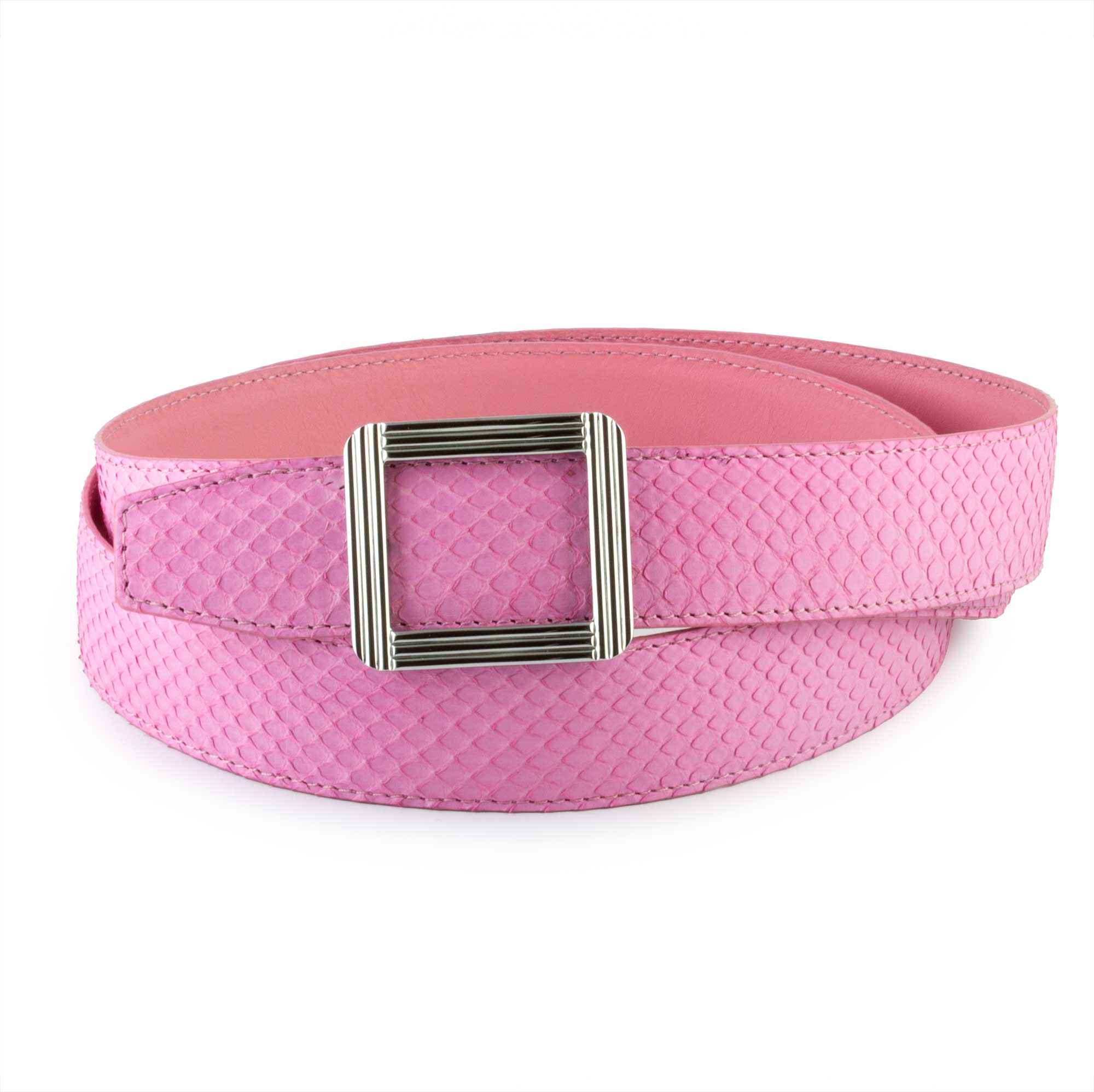 Ceinture cuir ABP + boucle acier - Python mat