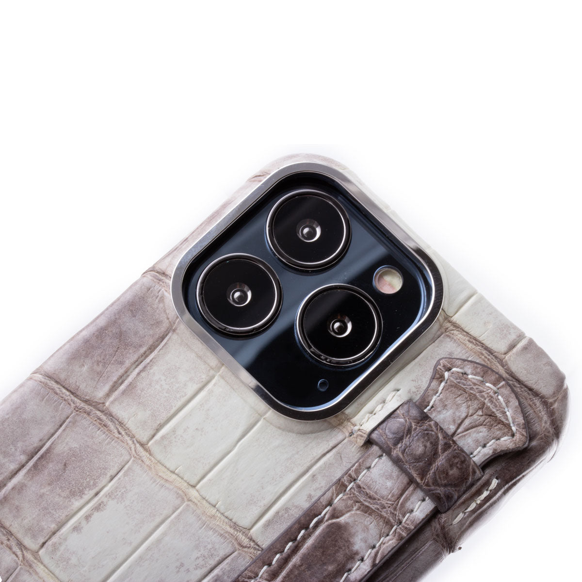 Coque cuir " Strap case " Himalaya pour iPhone 15, 14 & 13 Pro & Pro Max - Alligator / Crocodile