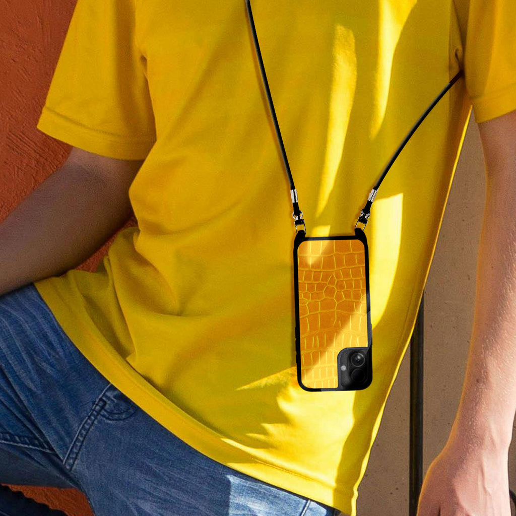 Coque "Crossbody" cuir pour iPhone 16 ( Tous modèles ) - Alligator