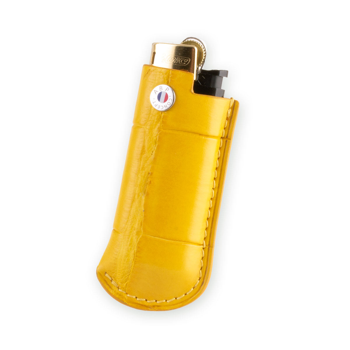 Briquet et son étui cuir "Essential" - Alligator (noir, bleu, vert, marron, orange...)