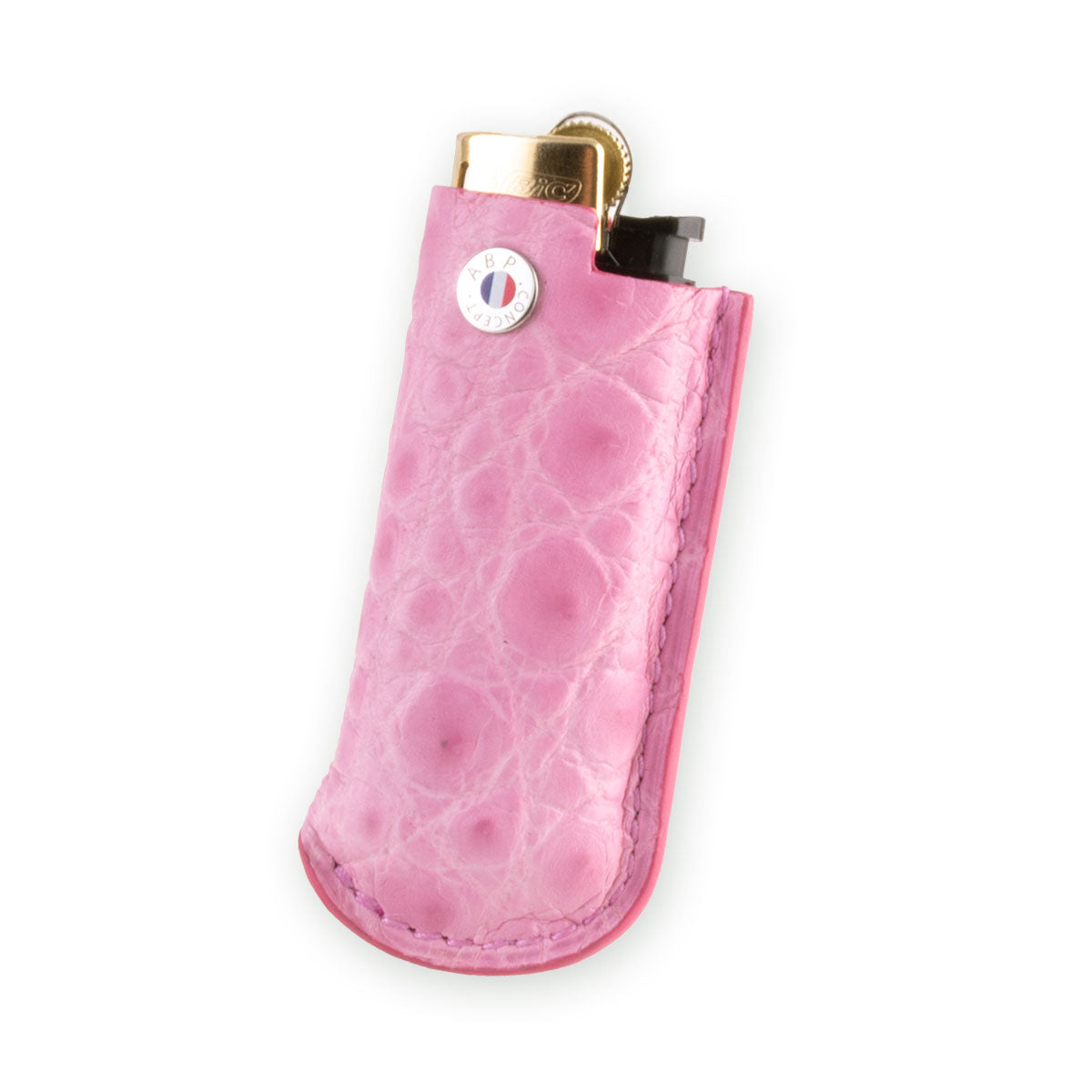Briquet et son étui cuir "Essential" - Alligator (noir, bleu, vert, marron, orange...)