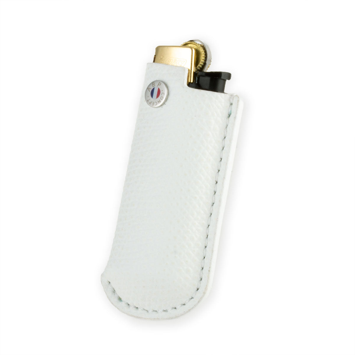 Briquet et son étui cuir "Essential" - Veau grainé (noir, bleu, vert, marron, orange...)