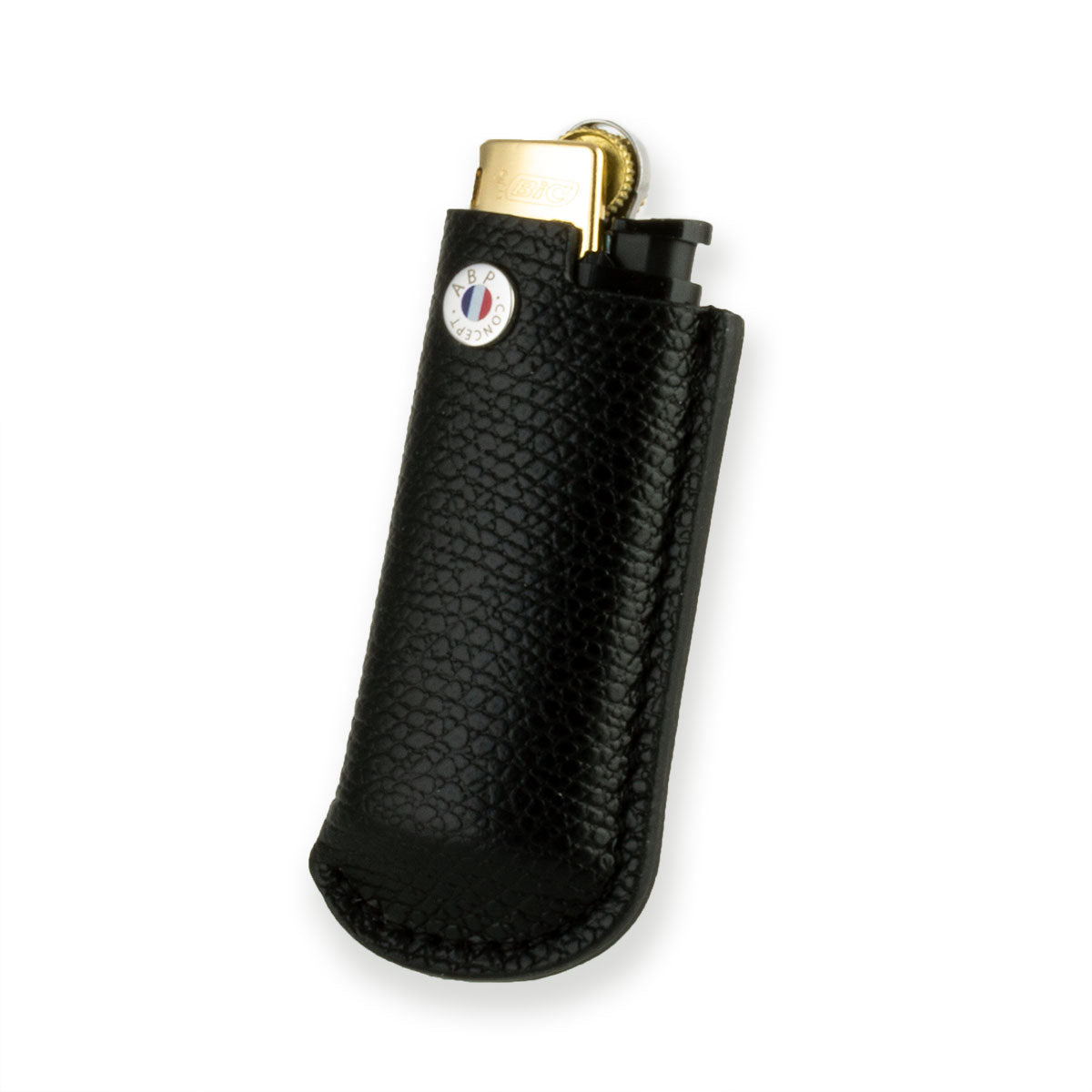 Briquet et son étui cuir "Essential" - Veau grainé (noir, bleu, vert, marron, orange...)