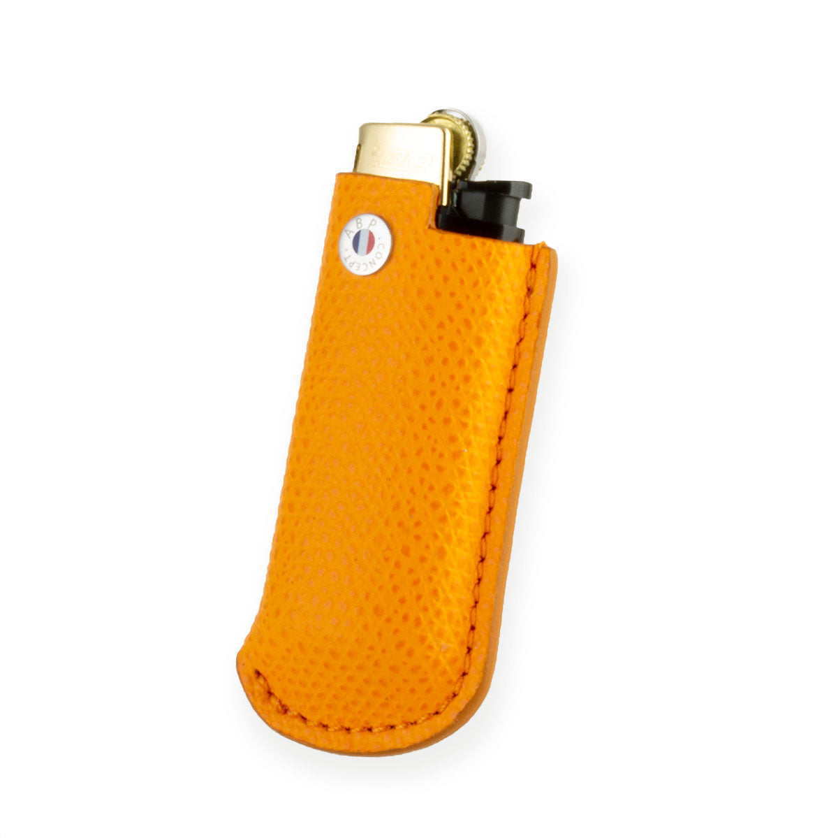 Briquet et son étui cuir "Essential" - Veau grainé (noir, bleu, vert, marron, orange...)