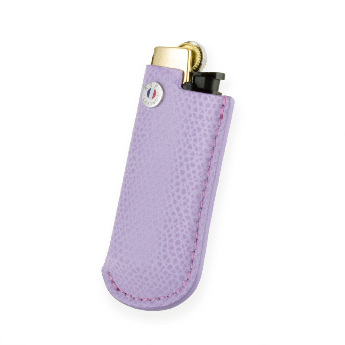Briquet et son étui cuir "Essential" - Veau grainé (noir, bleu, vert, marron, orange...)