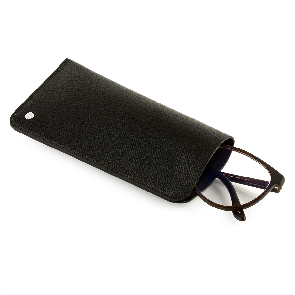Etui à lunettes cuir "Essential" - Veau grainé (noir, bleu, vert, marron, orange...)