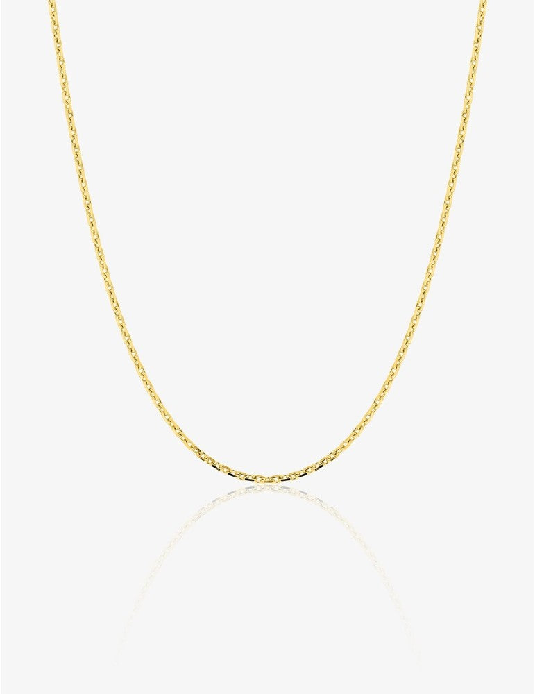 Chaine maille forçat carré en or jaune 18ct - différentes longueurs 350-477