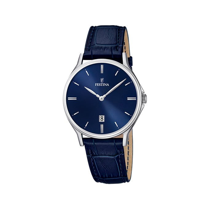 FESTINA Men's Classic Blue Leather Watch F16745/3