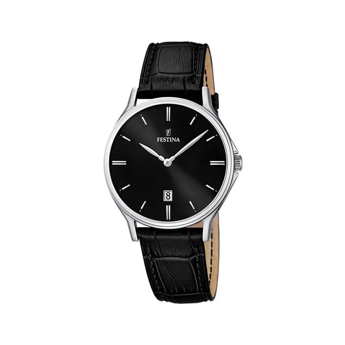 FESTINA Men's Classic Black Leather Watch F16745/5