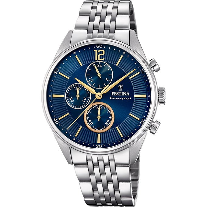 FESTINA Men's Timeless Chronograph Steel Watch F20285/3