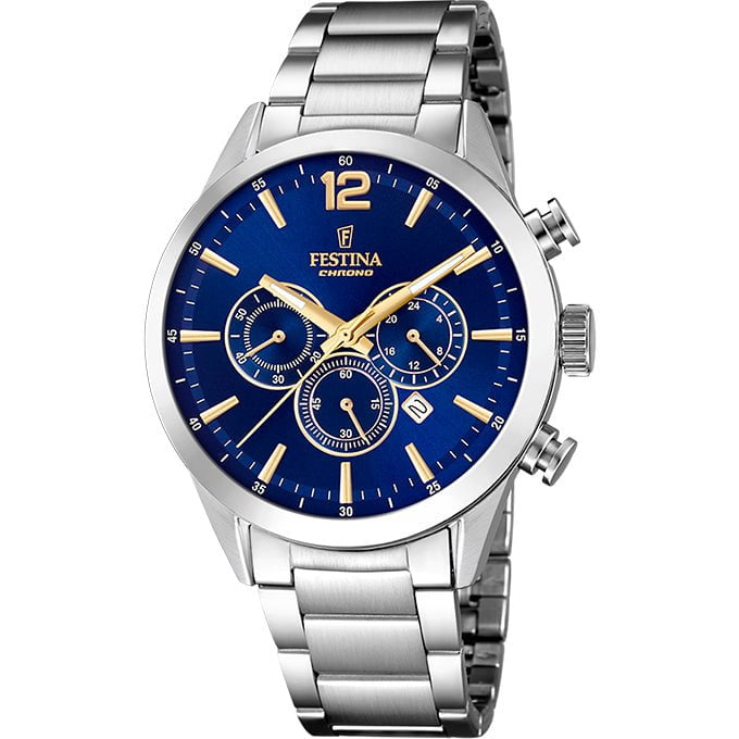 FESTINA Men's Timeless Chronograph Steel Watch F20343/2