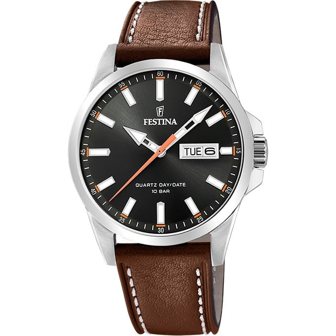 FESTINA Men's Classic Brown Leather Watch F20358/2