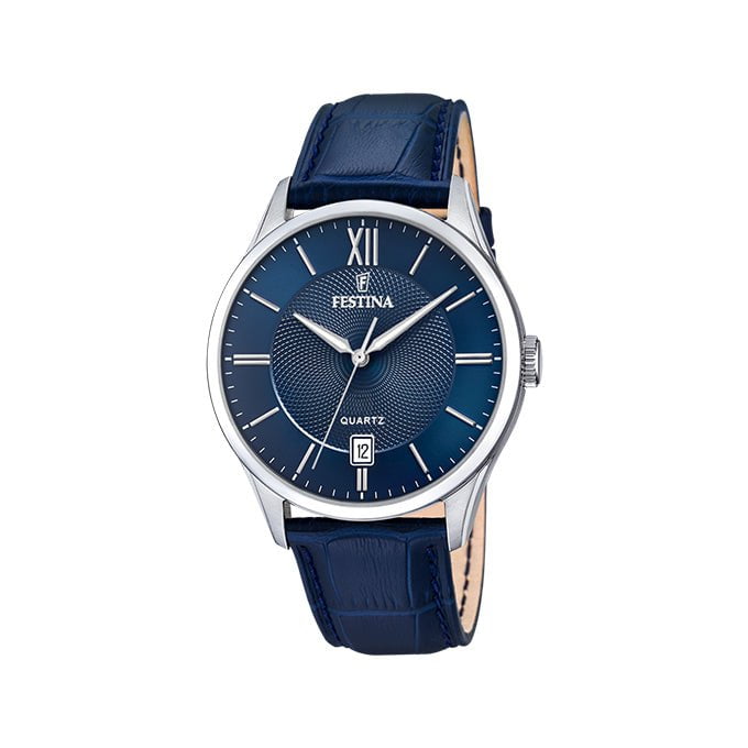 FESTINA Men's Classic Blue Leather Watch F20426/2