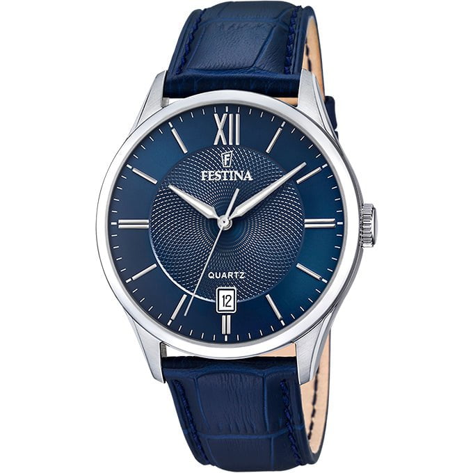 FESTINA Men's Classic Blue Leather Watch F20426/2