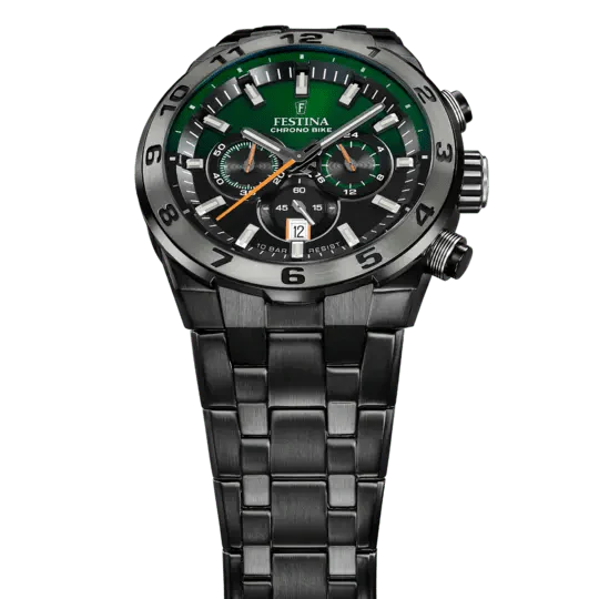 FESTINA Men's Chrono Bike Watch in Black Steel F20673/2
