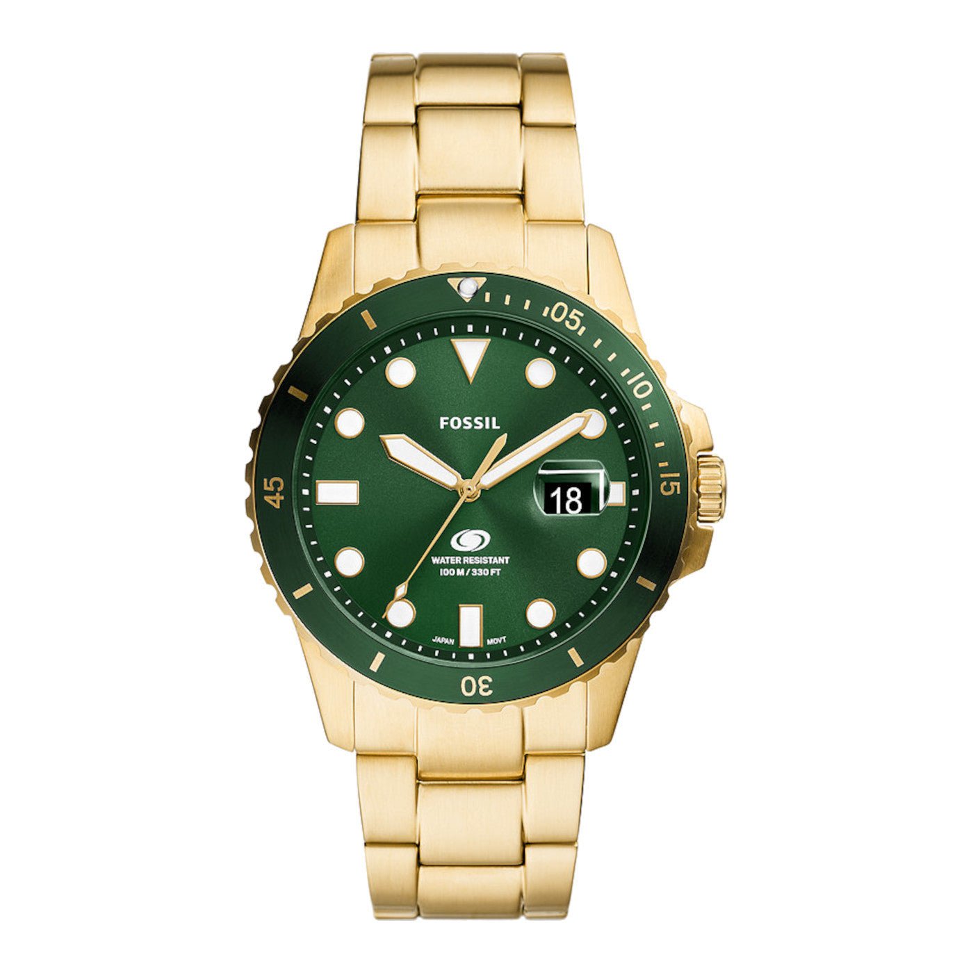 FOSSIL Men's Blue Dive Gold Steel Watch FS6030