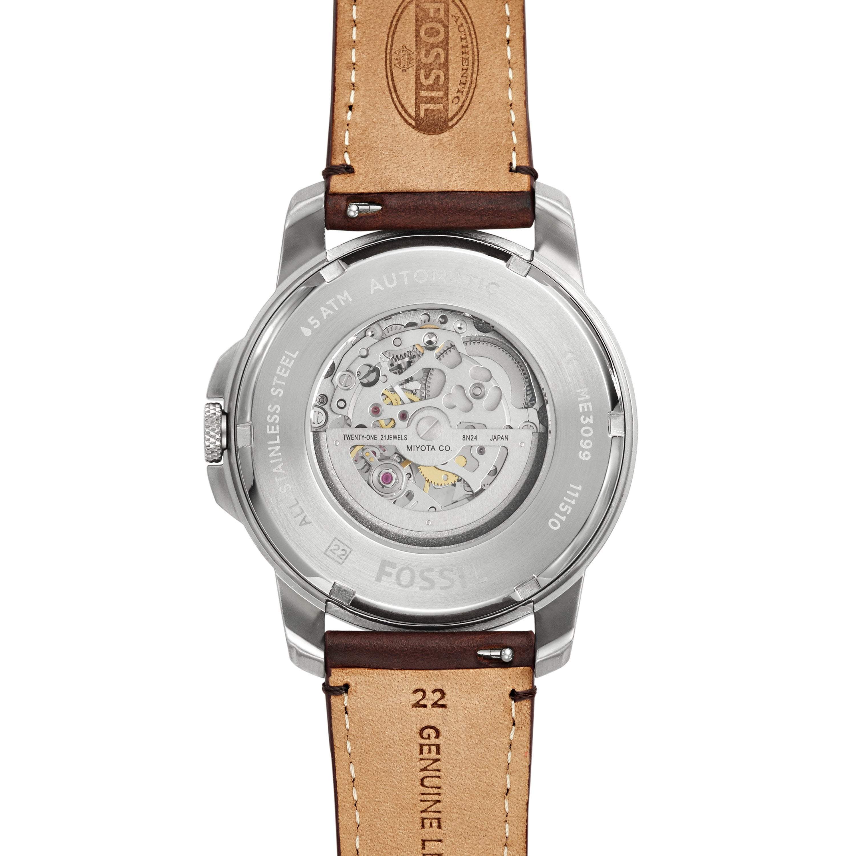 FOSSIL Men's Grant Automatic Leather Watch ME3099