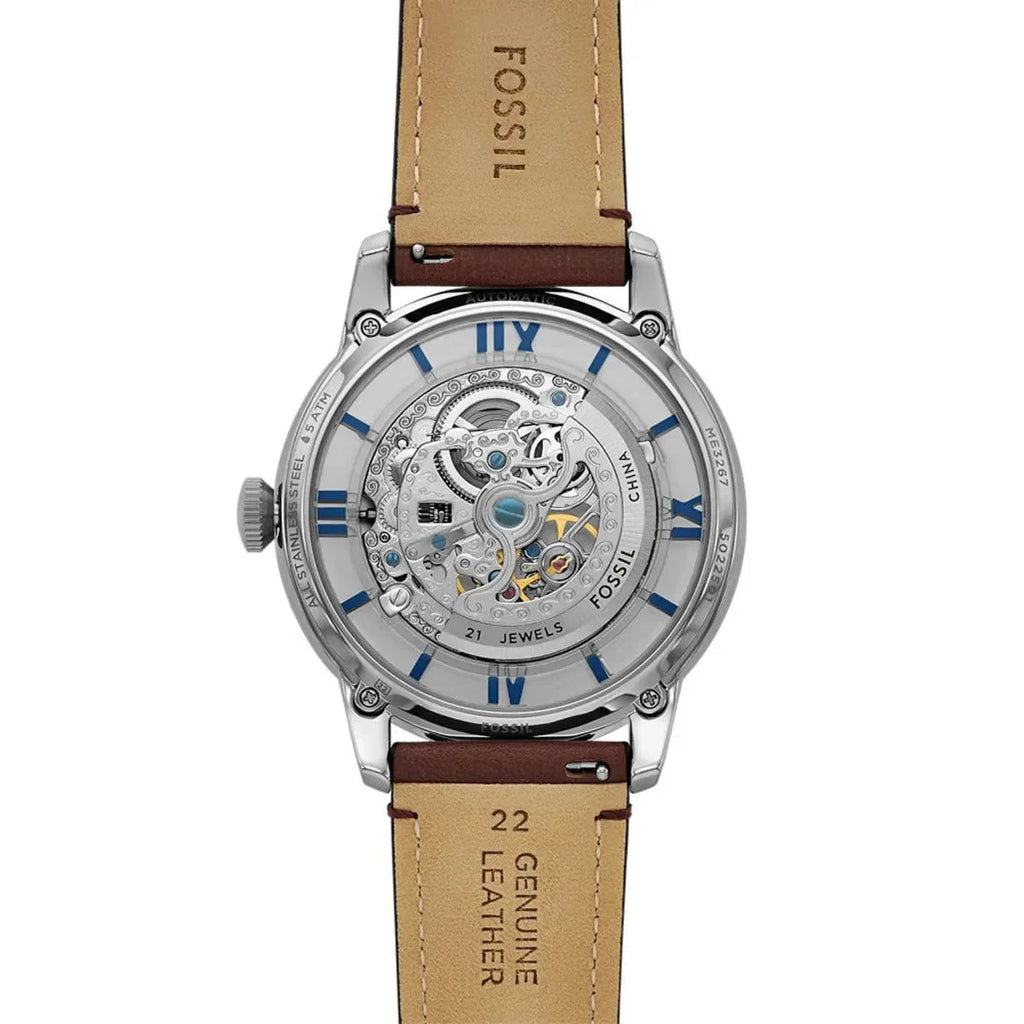 FOSSIL Men's Automatic Brown Leather Watch ME3267