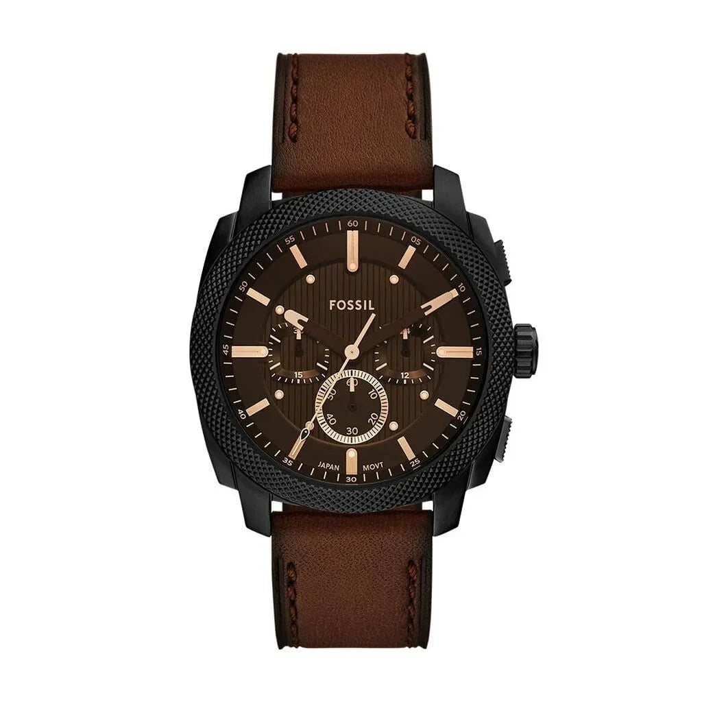 FOSSIL Men's Machine Chronograph Leather Watch FS6101