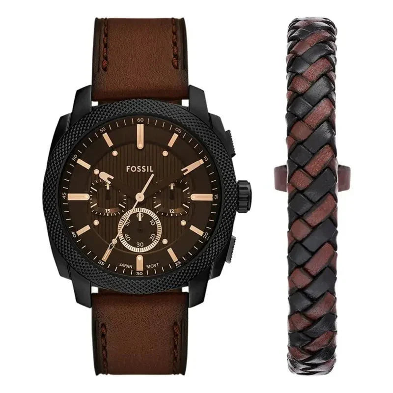 FOSSIL Men's Machine Watch Watch and Jewelry Set FS6102SET