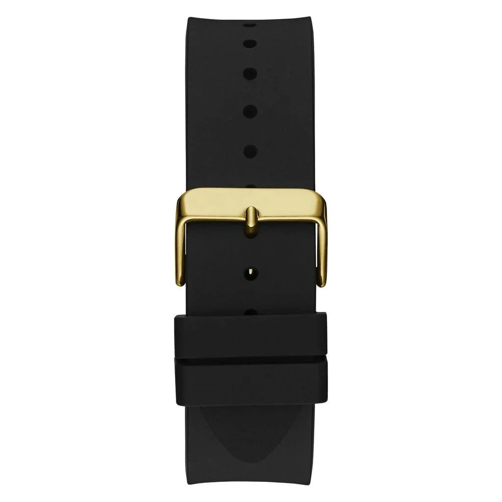 GUESS Men's Badge Black Silicone Watch GW0781G4