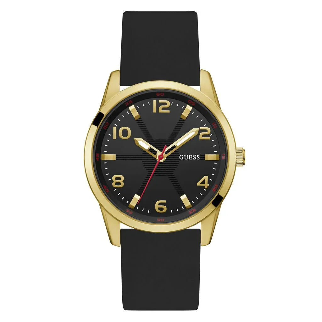 GUESS Men's Monte Black Silicone Watch GW0805G2