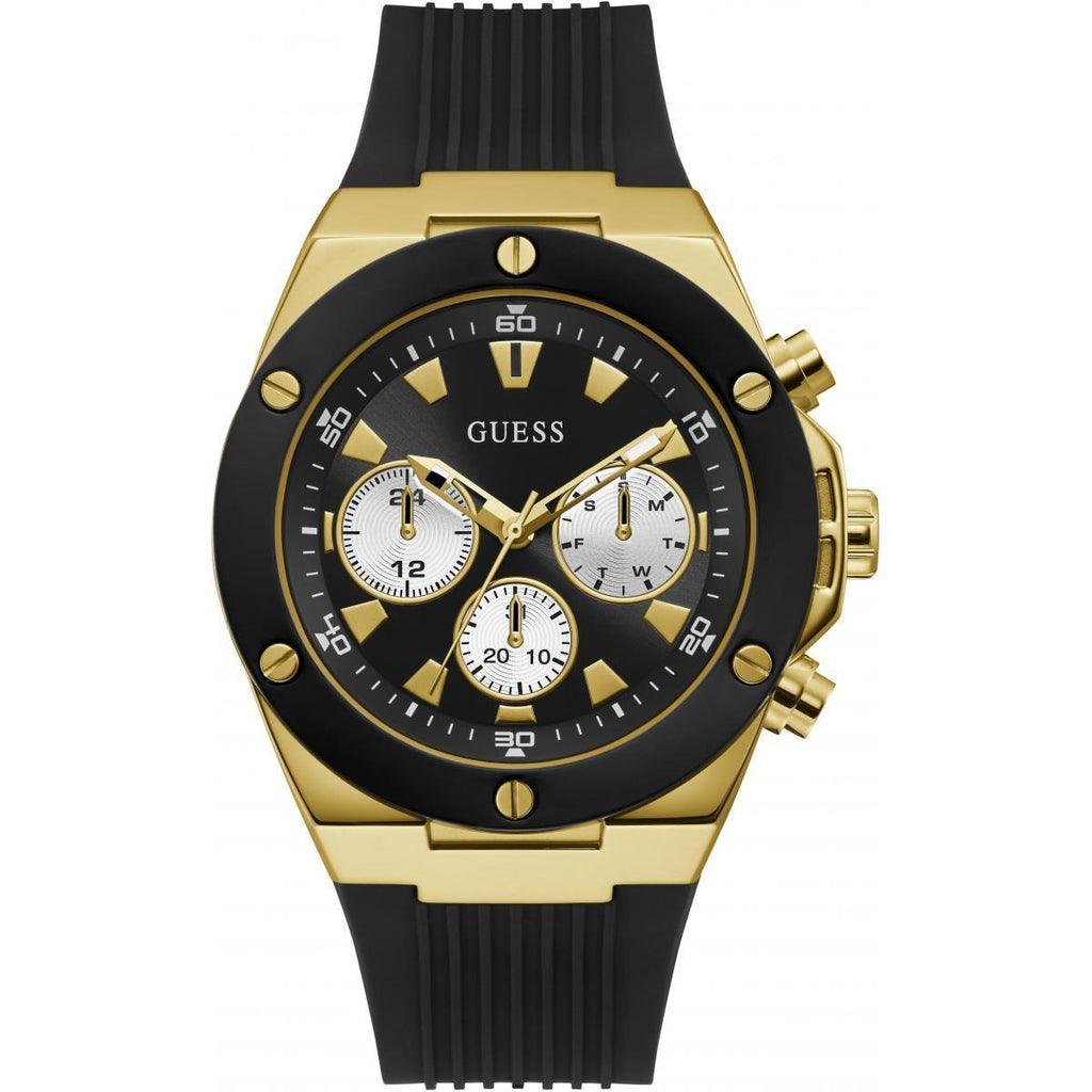 GUESS Men's Poseidon Black Silicone Watch GW0057G1