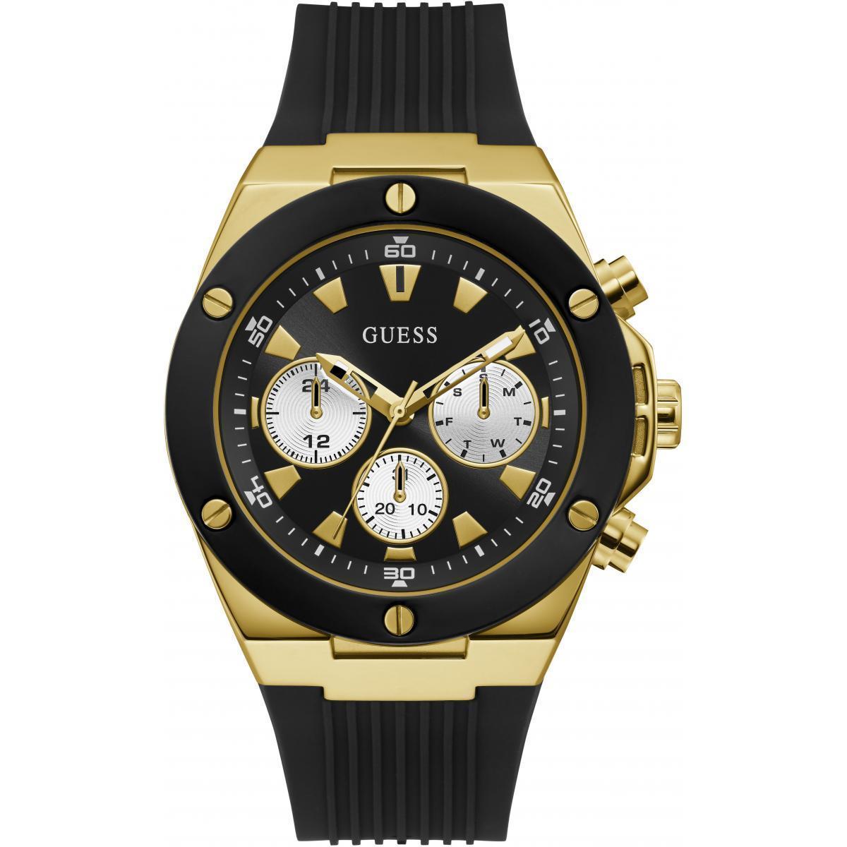 GUESS Men's Poseidon Black Silicone Watch GW0057G1
