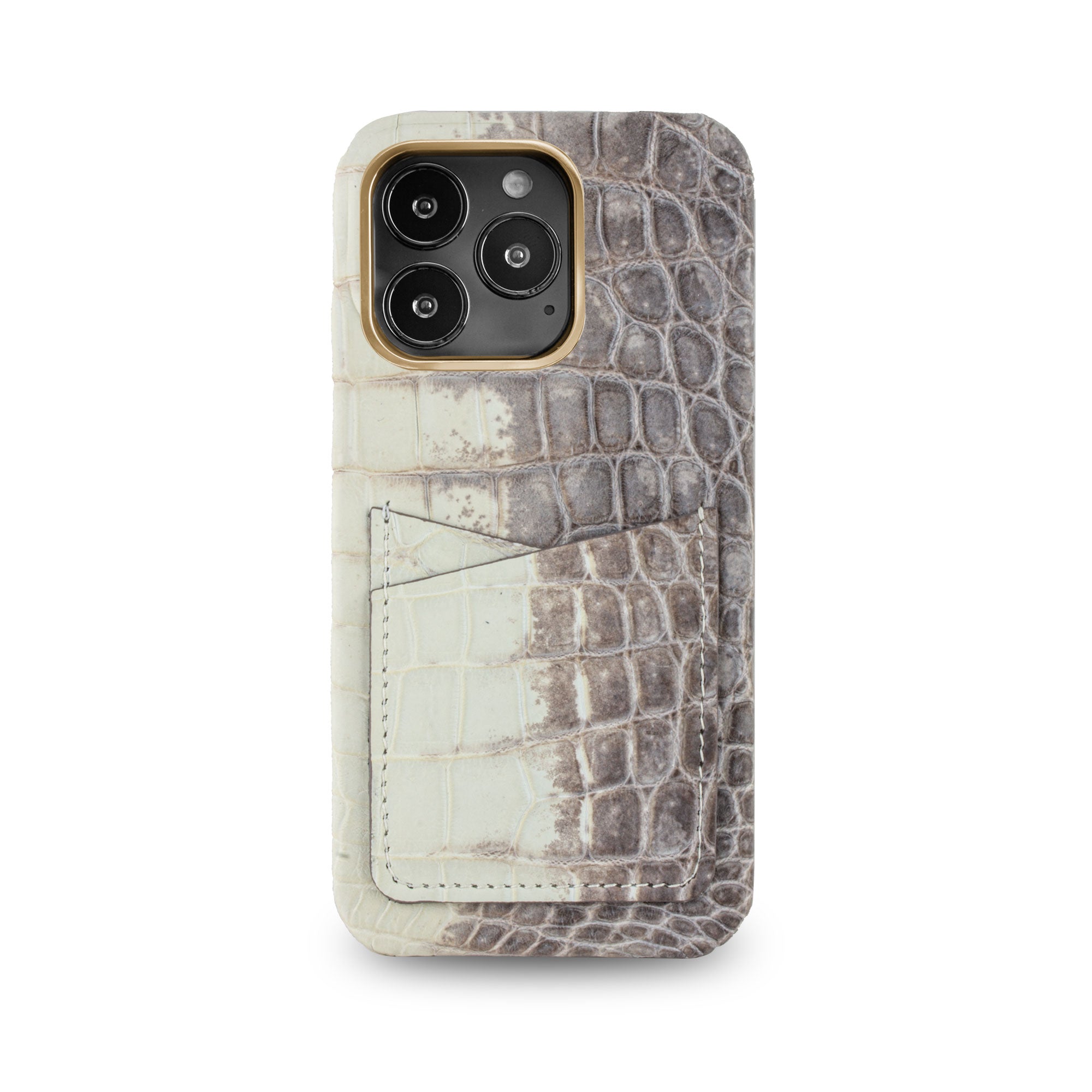 Coque cuir " Card case " Himalaya pour iPhone 15, 14 & 13 ( Pro / Pro Max ) - Alligator / Crocodile