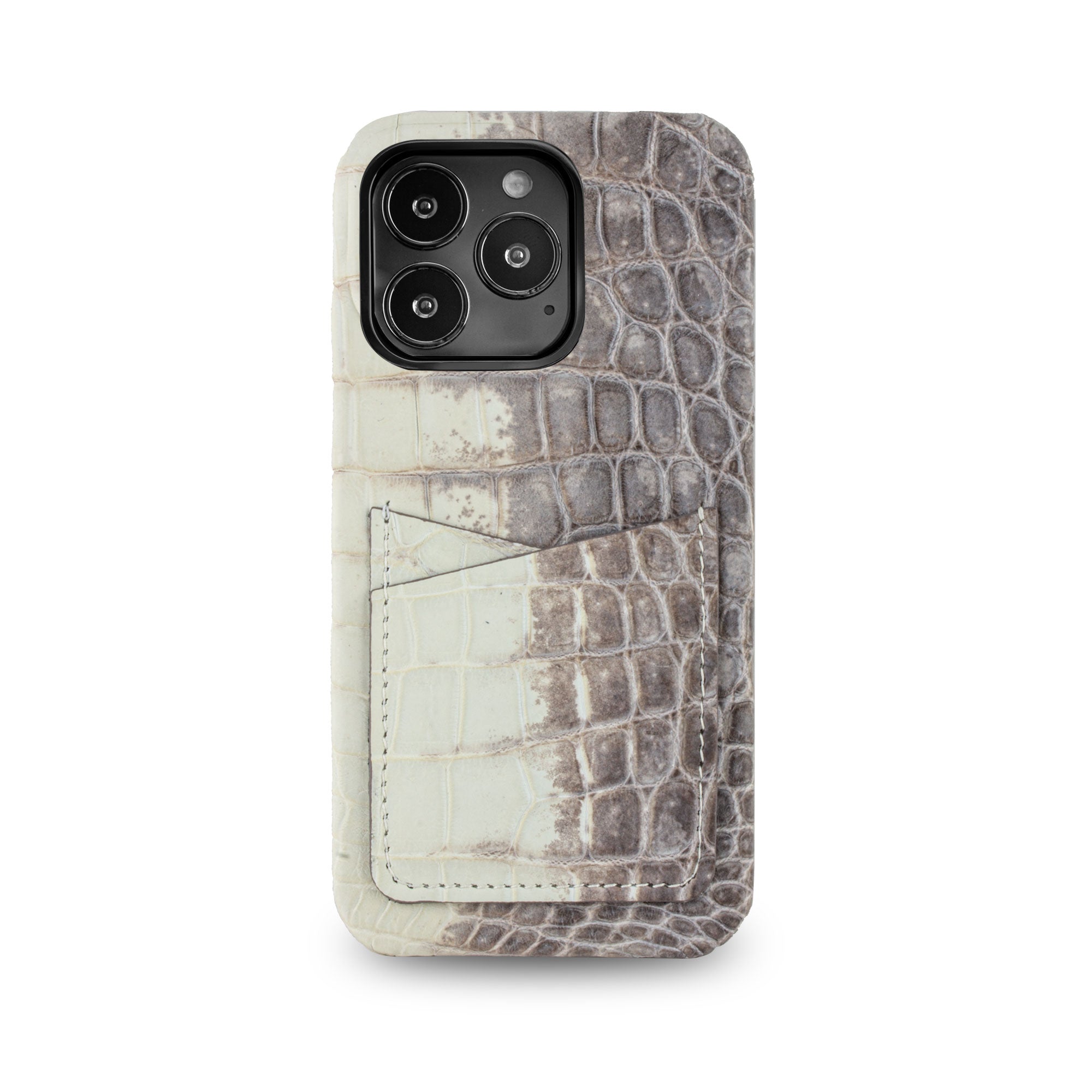 Coque cuir " Card case " Himalaya pour iPhone 15, 14 & 13 ( Pro / Pro Max ) - Alligator / Crocodile