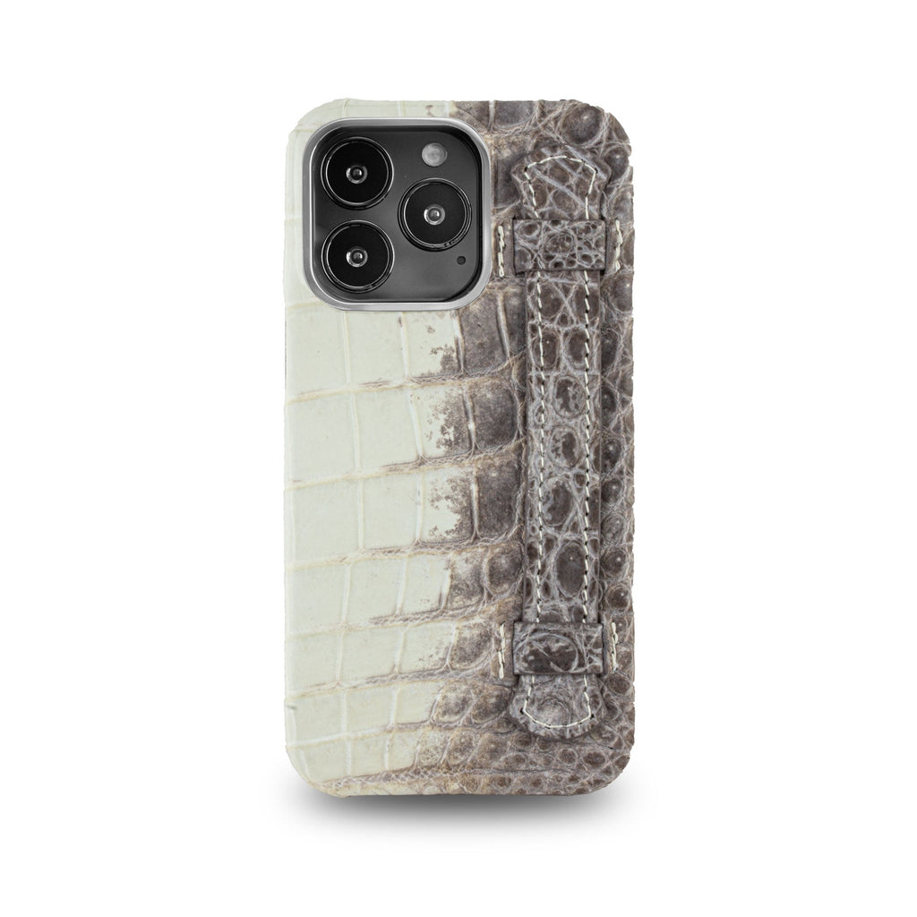Coque cuir " Strap case " Himalaya pour iPhone 15, 14 & 13 Pro & Pro Max - Alligator / Crocodile