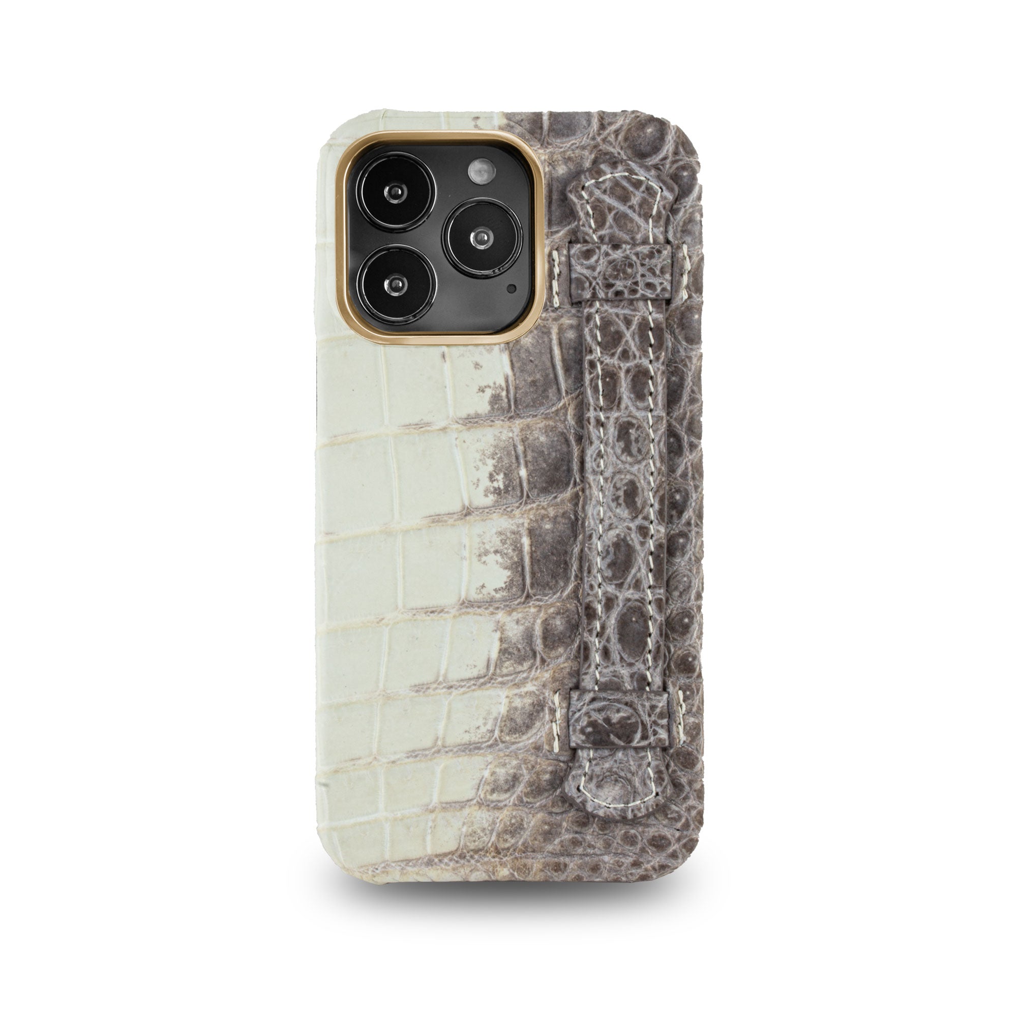 Coque cuir " Strap case " Himalaya pour iPhone 15, 14 & 13 Pro & Pro Max - Alligator / Crocodile
