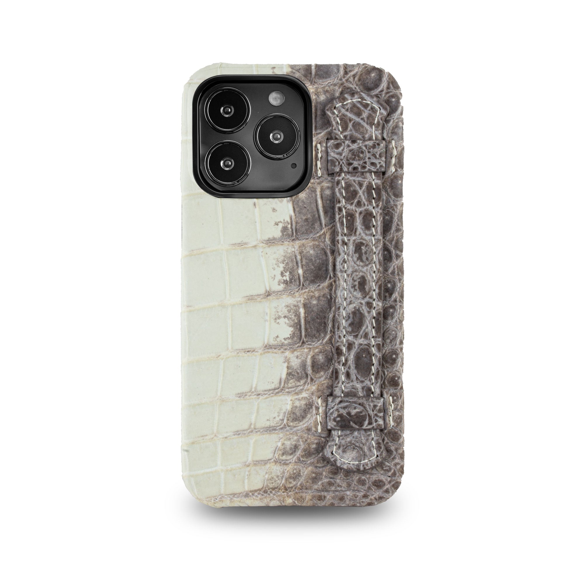 Coque cuir " Strap case " Himalaya pour iPhone 15, 14 & 13 Pro & Pro Max - Alligator / Crocodile