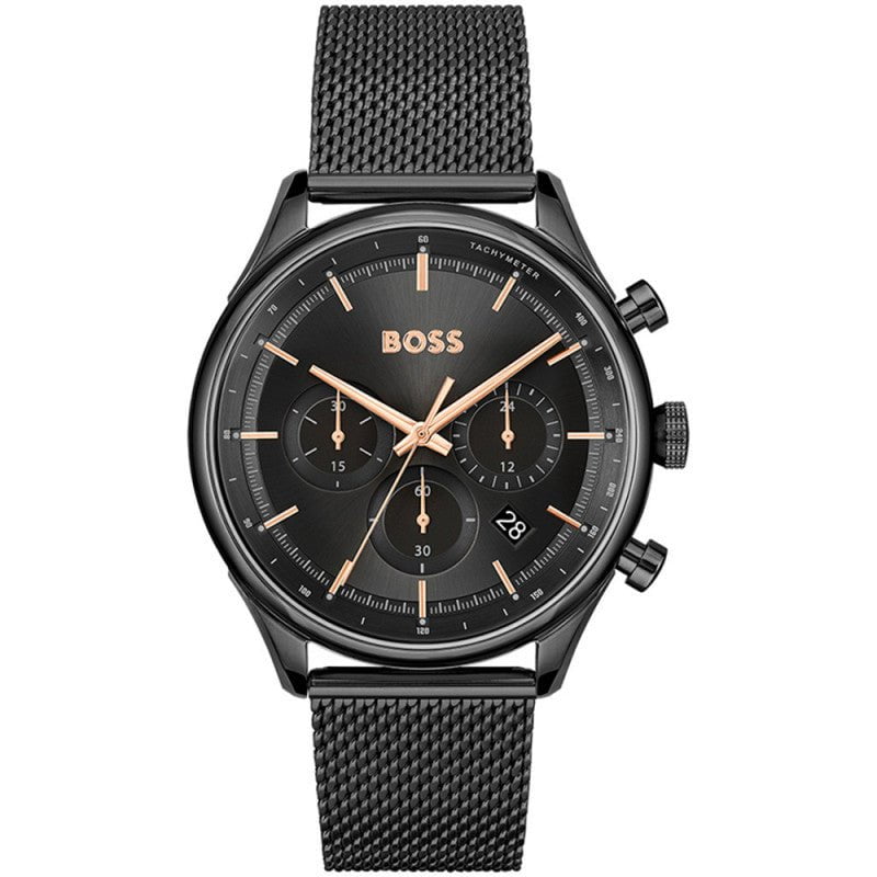 BOSS Men's Gregor Watch in Black Milanese Steel 1514065