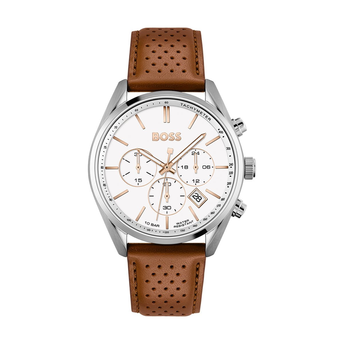 BOSS Men's Champion Chronograph Brown Leather Watch 1513879